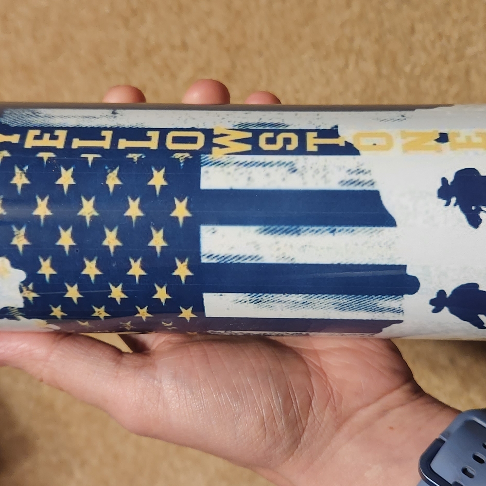Yellowstone Tumbler with American Flag Design